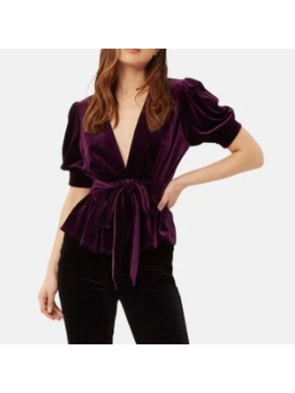 Traffic People Velvet Cinch Jacket Purple Large